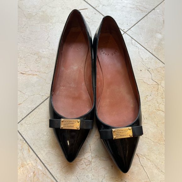Marc Jacobs black leather ballet flats pointed toe - Picture 2 of 6